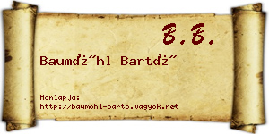 Baumöhl Bartó névjegykártya